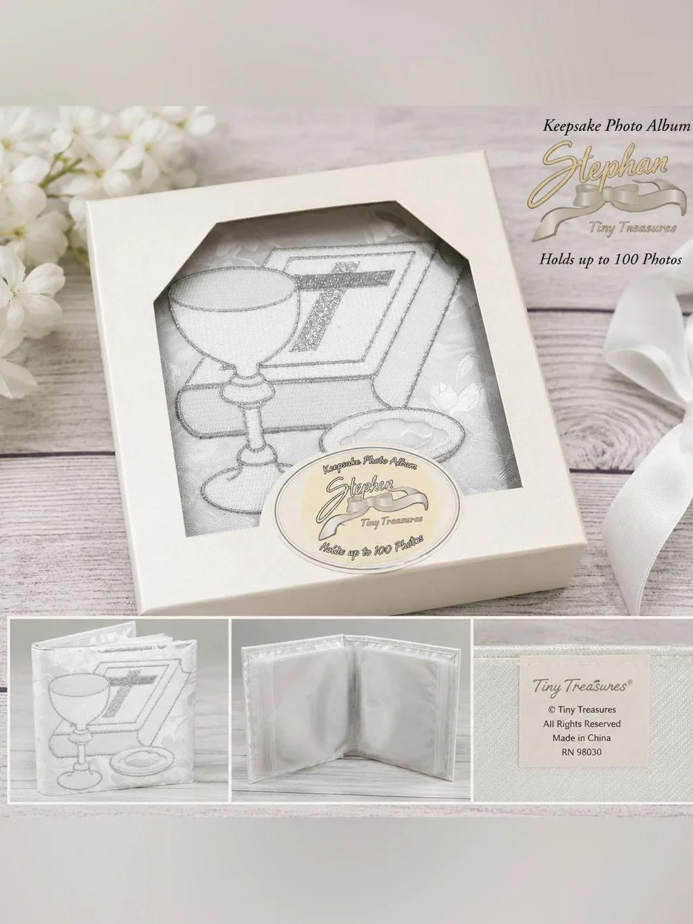 Tiny Treasures First Communion Keepsake Photo Album Holds 100 Photos